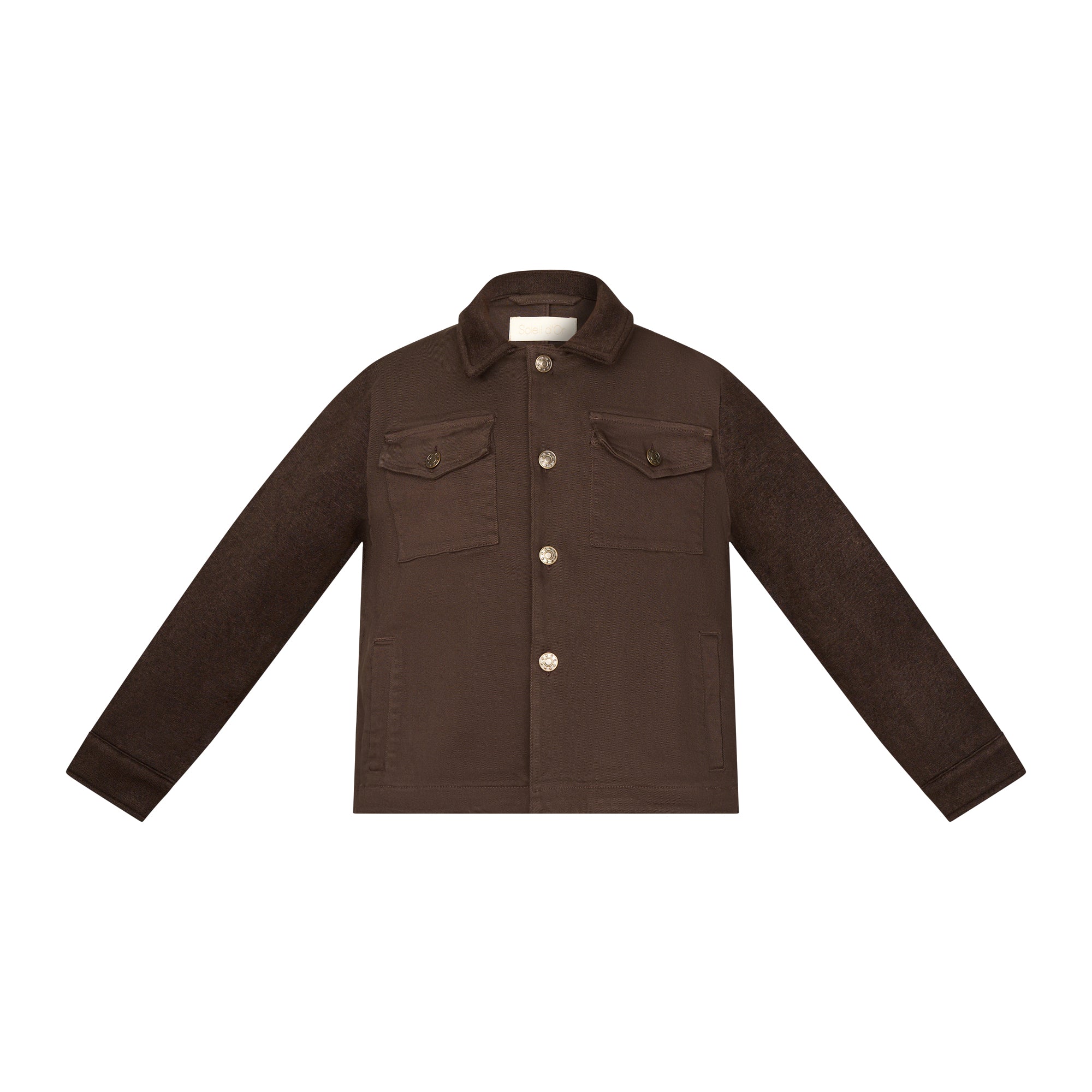 Oakleigh Denim Jacket with soft knit sleeves & collar Kids