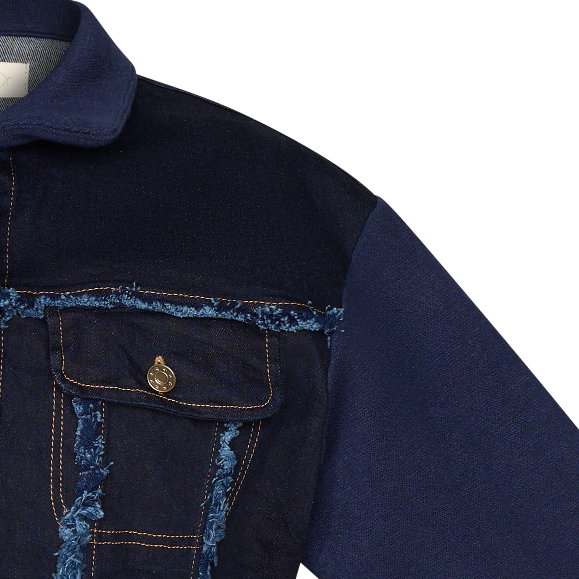 Oakleigh Denim Jacket with soft knit sleeves & collar Kids