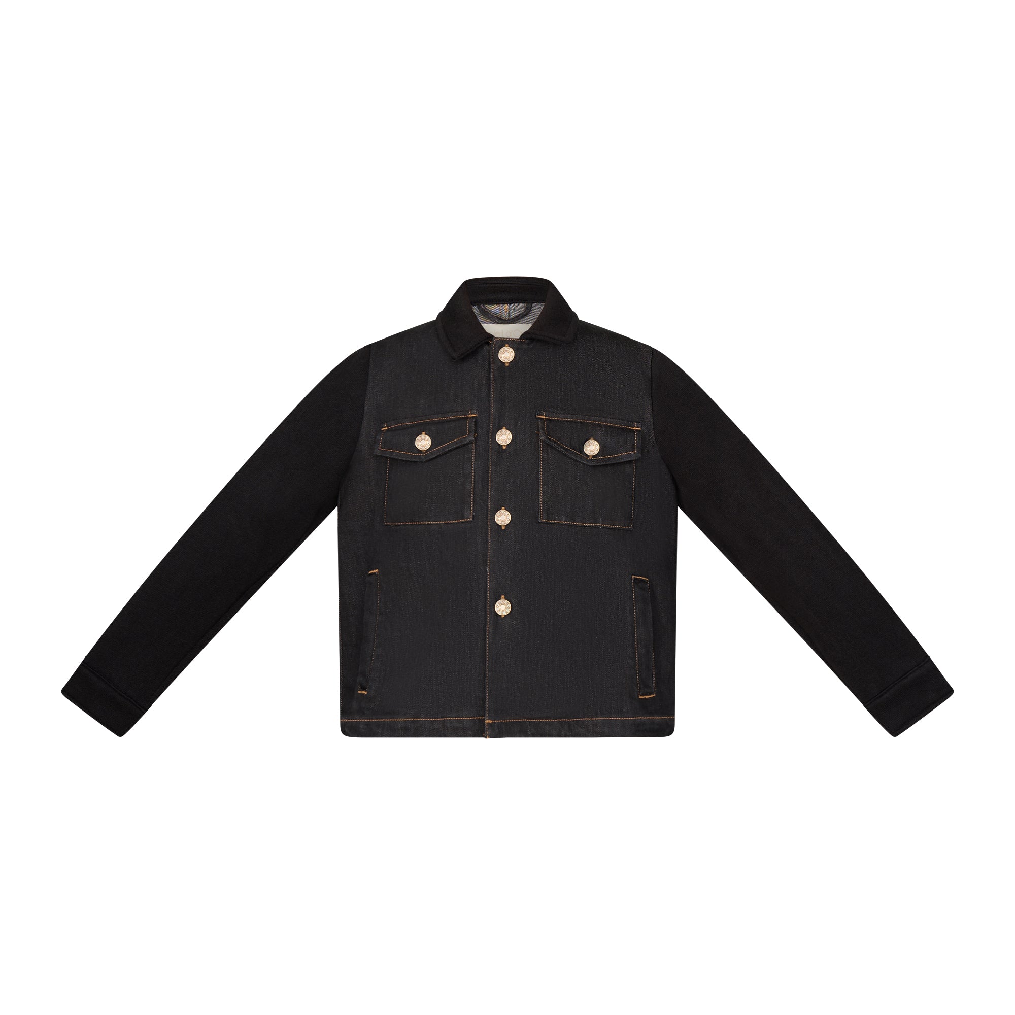 Oakleigh Denim Jacket with soft knit sleeves & collar Kids