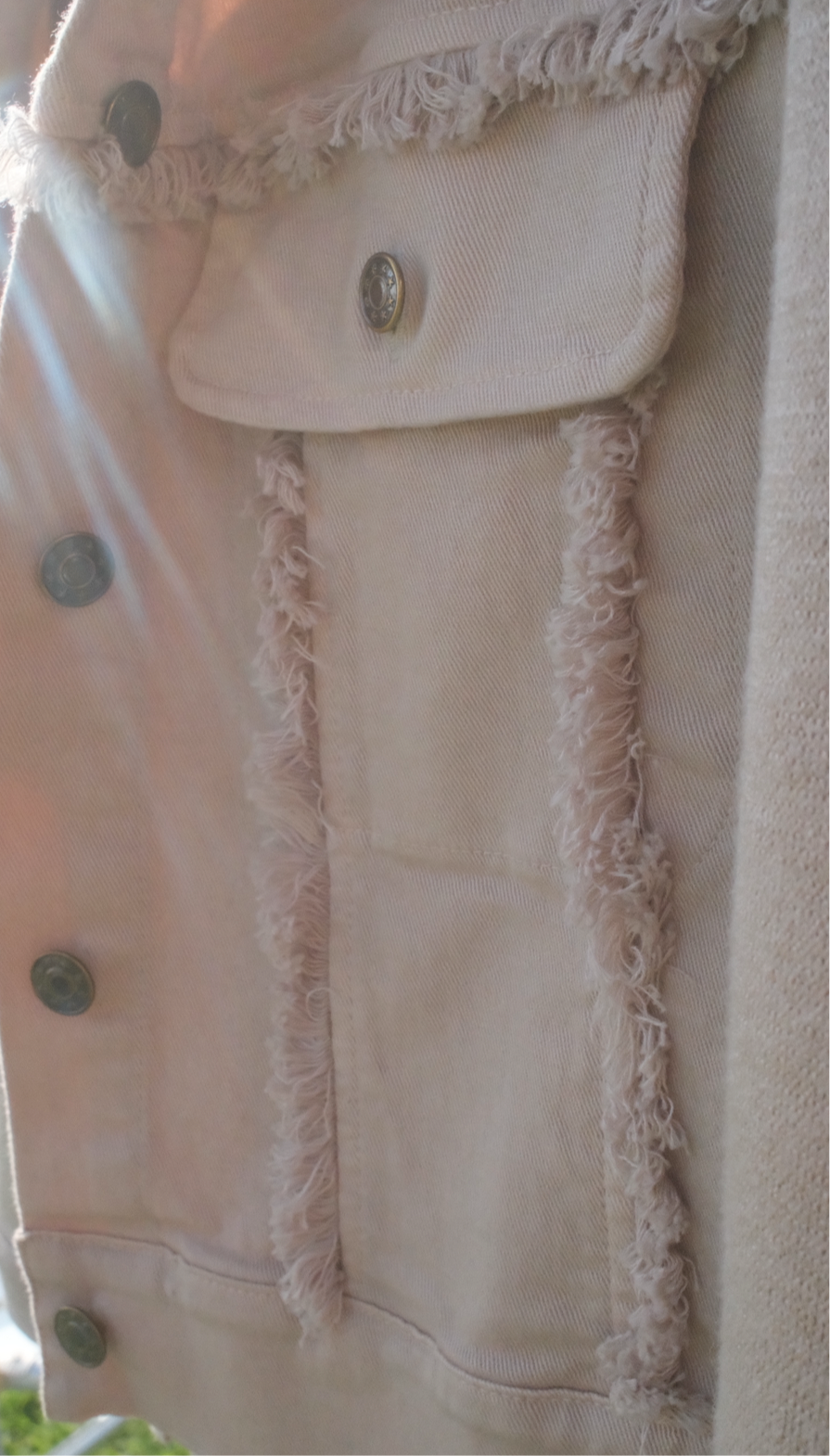 Oakleigh Denim Jacket with soft knit sleeves & collar