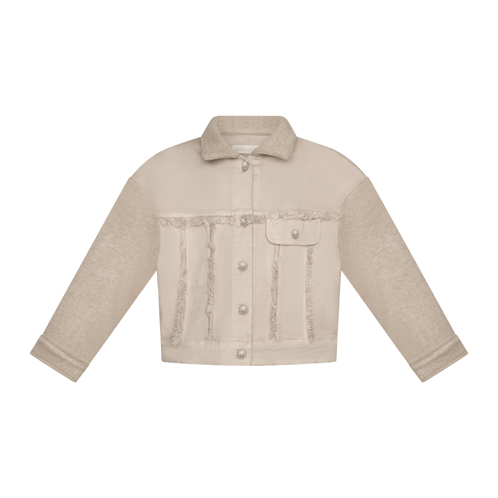 Oakleigh Denim Jacket with soft knit sleeves & collar Kids