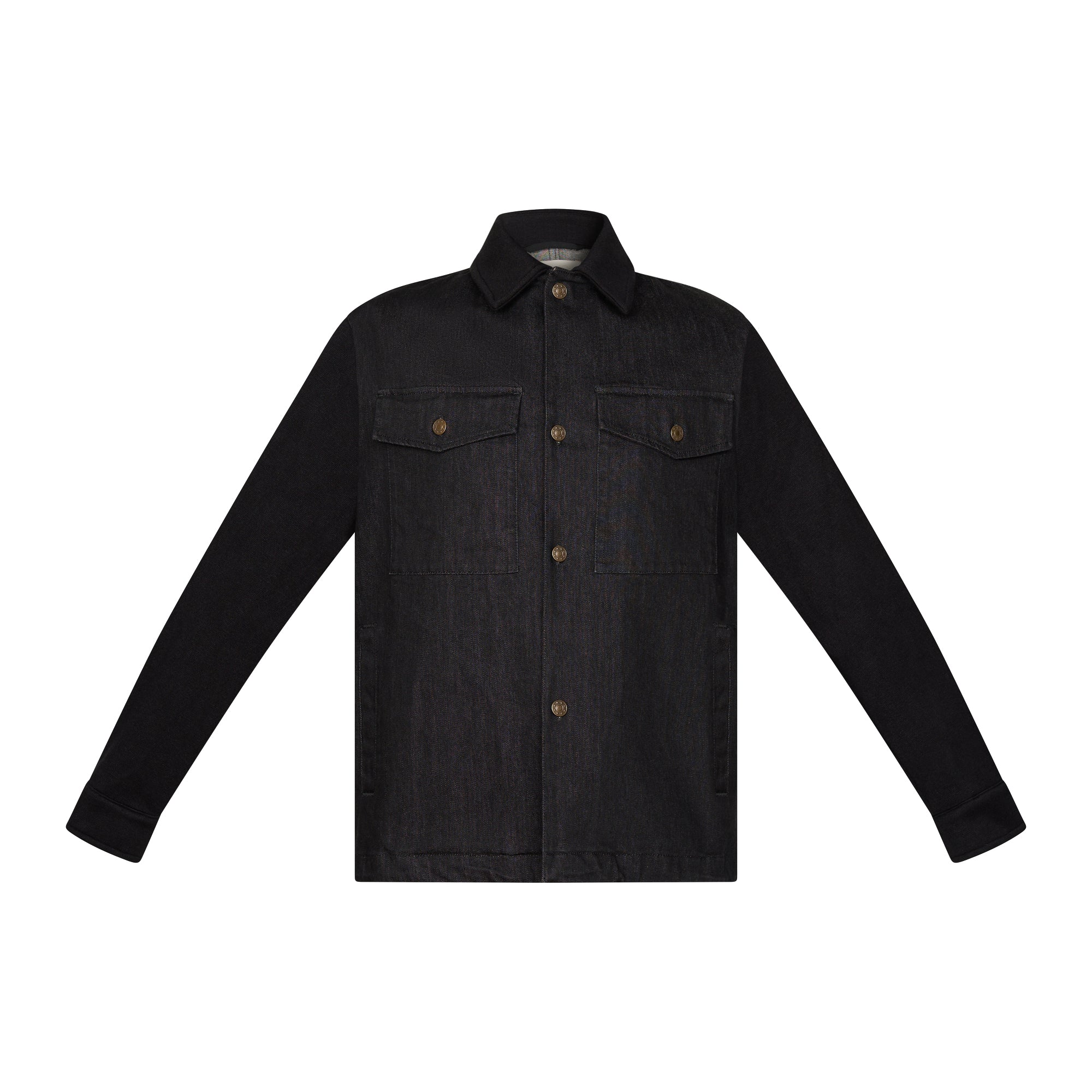 Oakleigh Denim Jacket with soft knit sleeves & collar